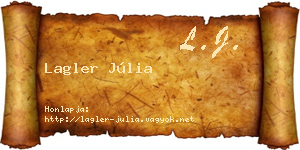 Lagler Júlia névjegykártya